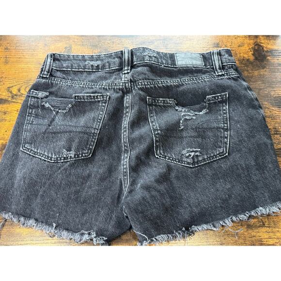 American Eagle black denim jean shorts‎ size 0 - Picture 4 of 4